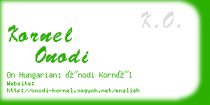 kornel onodi business card